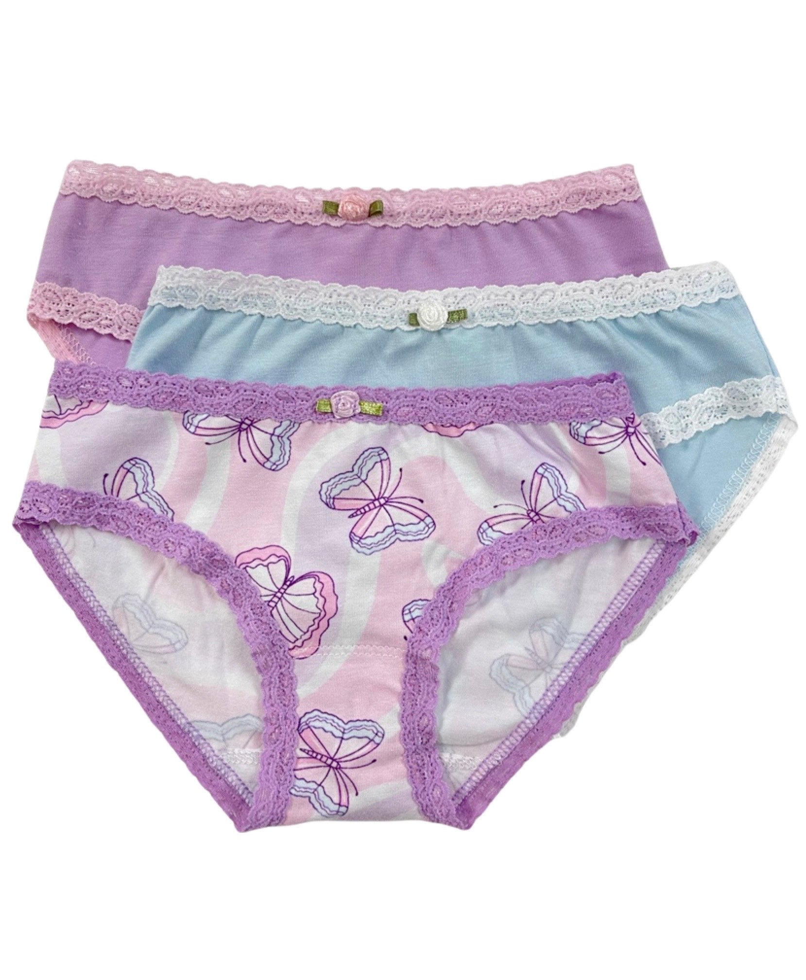 Groovy Butterfly 3 Pack Women's Cotton Underwear - Soft & Comfortable Panties for Everyday Wear, Workout, and Sleep