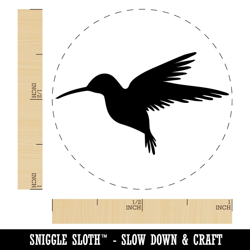 Hummingbird Silhouette Self-Inking Rubber Stamp - 1 Inch Medium Blue Ink Stamper for DIY Crafts, Scrapbooking & Planner Decoration - Perfect for Journals, Cards & Gift Wrapping