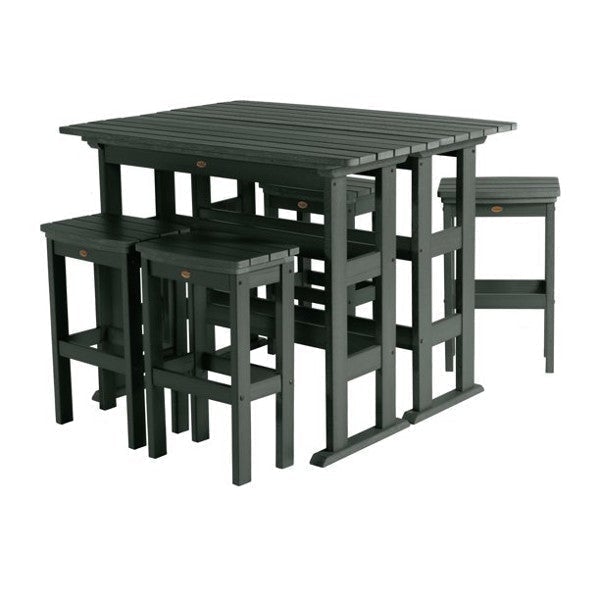 Lehigh 6-Piece Bar Height Balcony Patio Set - Outdoor Dining & Entertaining Furniture for Small Spaces