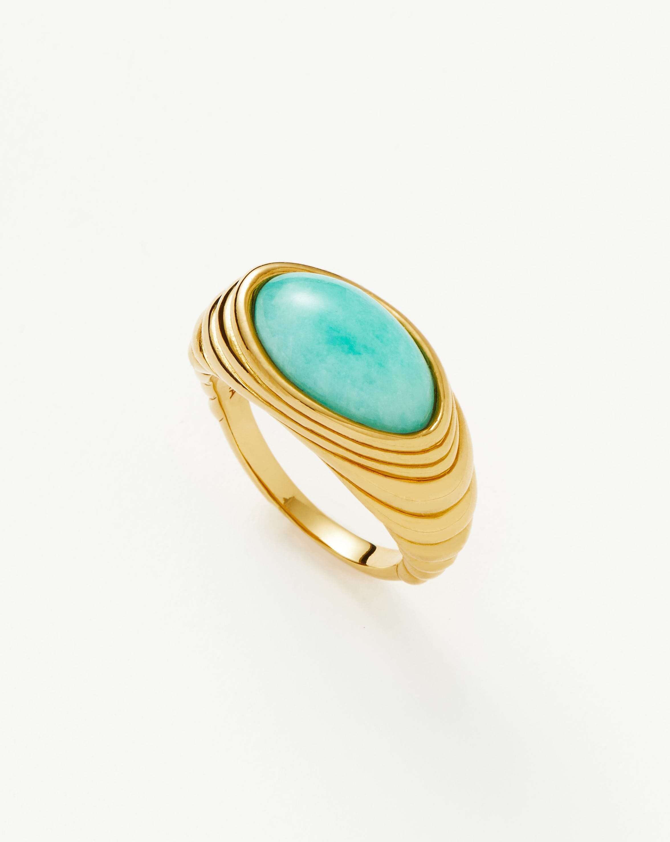 Wavy Ridge Gemstone Ring - Elegant Handmade Jewelry for Women, Unique Statement Piece for Everyday Wear & Special Occasions