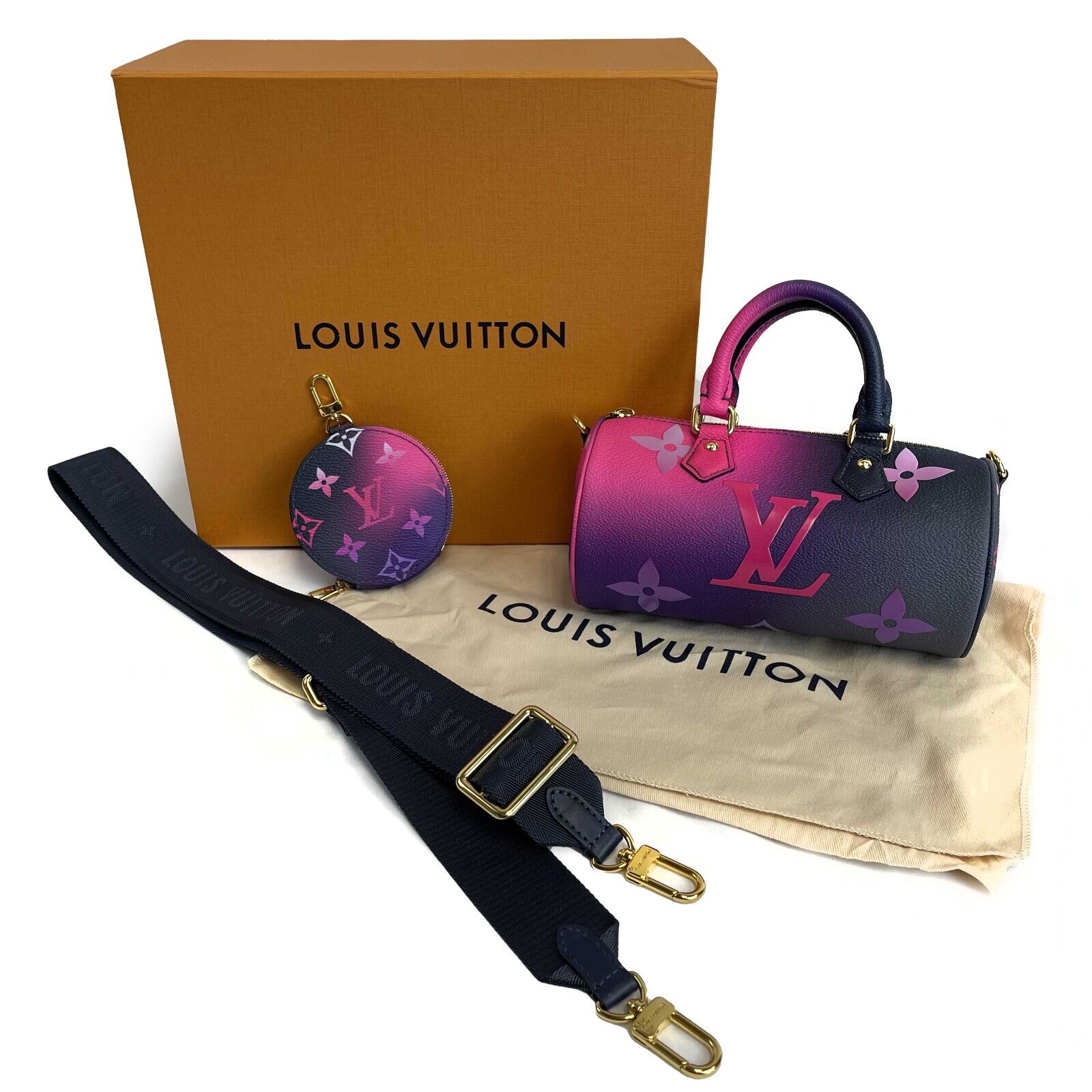 Louis Vuitton NEW Midnight Fuchsia Papillon BB Satchel Crossbody Bag with Coin Purse - Stylish Shoulder Bag for Women, Perfect for Date Night & Evening Events