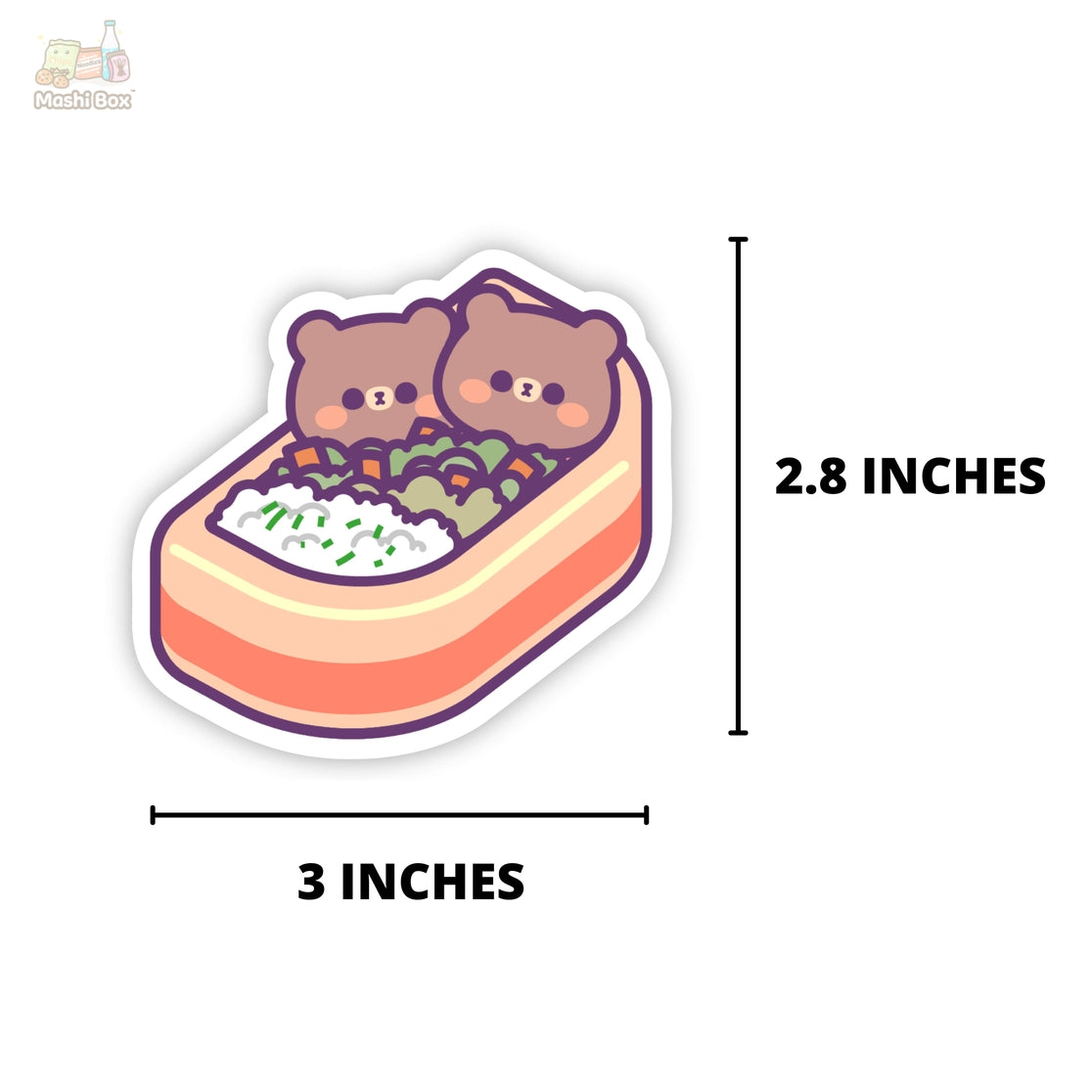 Bear Bento Box Vinyl Sticker - Cute Kawaii Animal Decal for Laptops, Water Bottles & Notebooks - Perfect for School, Office & DIY Crafts
