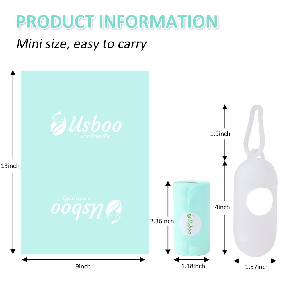Disposable Diaper Bags for Baby - 20 Refill Rolls (300 Bags) with Dispenser - Convenient Quick Diaper Waste Disposal - Rainbow Colors - Perfect for Diaper Changes, Travel & On-the-Go Parenting
