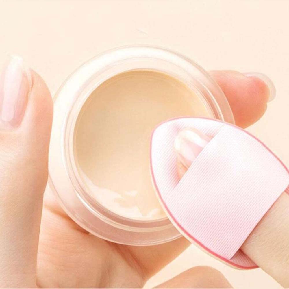 KIRA Mini Finger Powder Puff 4-Piece Set - Soft Cosmetic Finger Sponge for Foundation, BB Cushion, Cream & Concealer Application - Perfect for Travel & On-the-Go Makeup Touch Ups