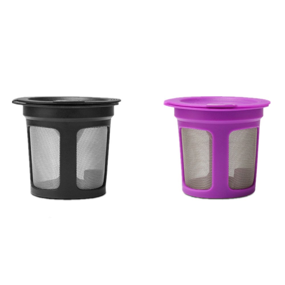 Reusable Stainless Steel Mesh Coffee Filter Pod for Solo Single Cup - Eco-Friendly & Durable - Perfect for Home, Office, Camping (Black, Purple, One Size)