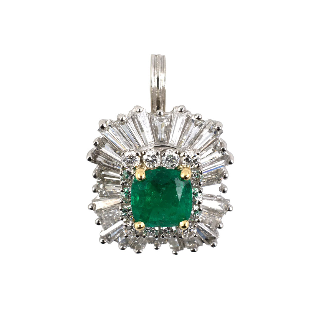 Exquisite Colombian Emerald & Diamond Ballerina Ring - 14K Gold Vintage Style Jewelry for Women - Perfect for Weddings, Anniversaries & Special Occasions
