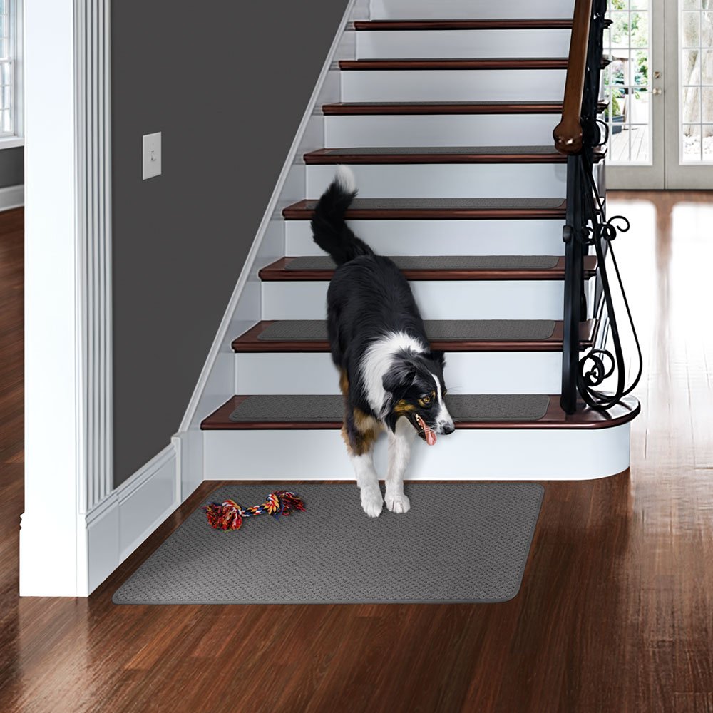 Non-Slip Stair Treads Rug - Gray 2' x 3' - Washable Carpet for Stairs, Hallways & Entryways - Perfect for Homes, Apartments & Offices