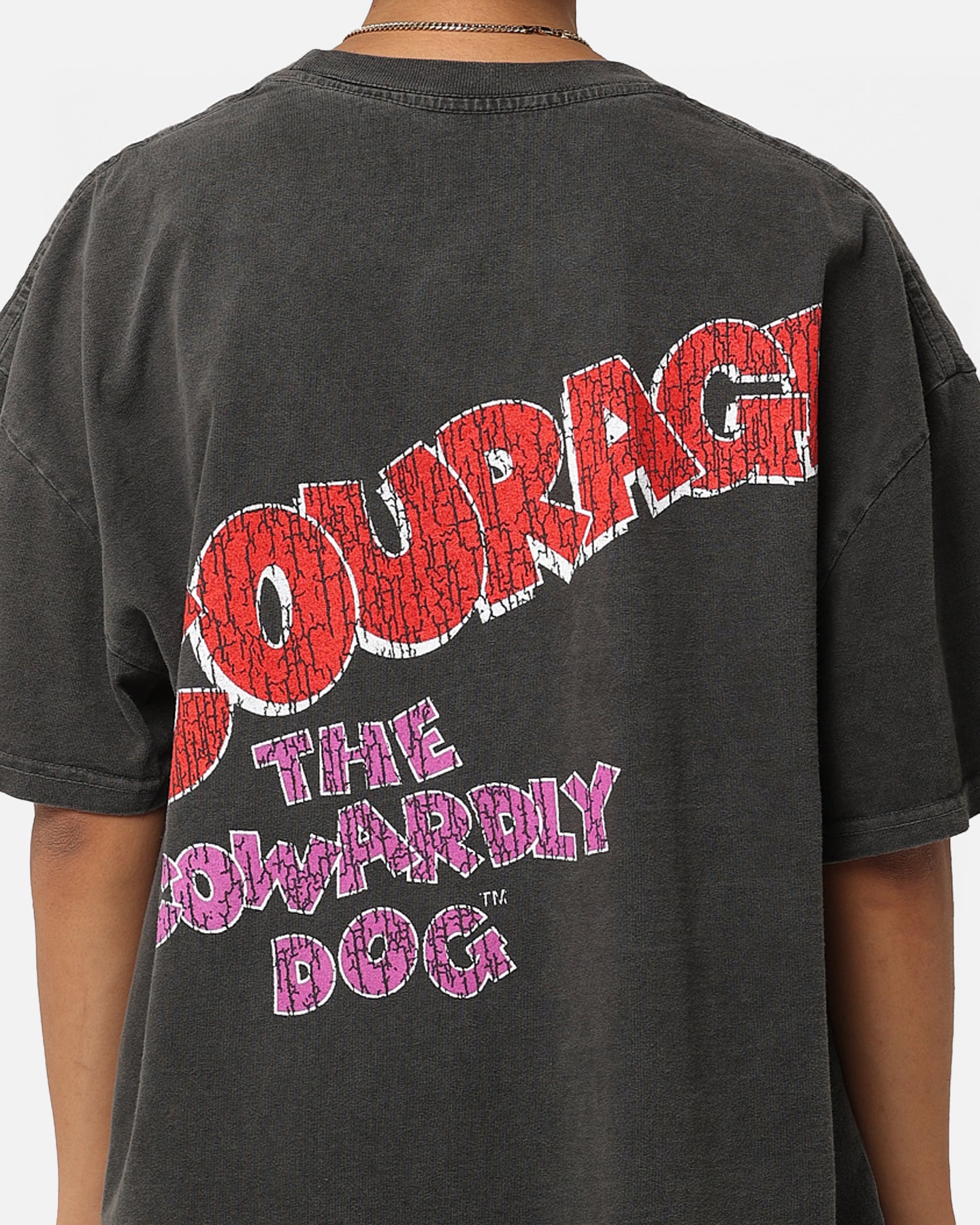 Cartoon Network Courage The Cowardly Dog Heavyweight T-Shirt - Black Wash | Vintage American Thrift Style | Perfect for Casual Wear, Cosplay & Fan Gifts
