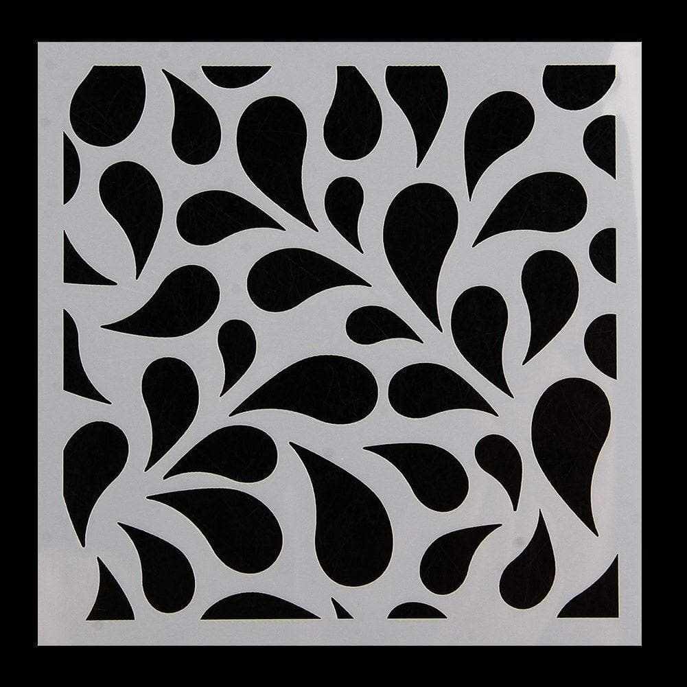 5x5 Inch Water Splash Wave Pattern Stencil for DIY Crafts, Painting, and Wall Art - Perfect for Home Decor, Scrapbooking, and Creative Projects