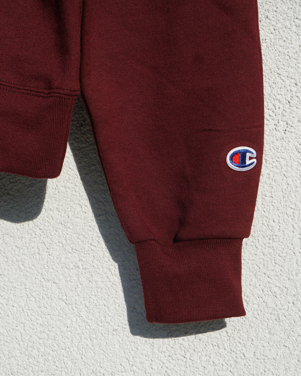 Champion Double Logo Hoodie for Men & Women - Find the Space Collection - Maroon Pullover Sweatshirt for Casual Wear, Street Style & Gym Comfort
