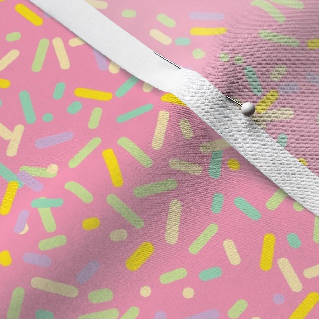 Strawberry Cupcake Donut Printed Satin Fabric by The Yard - Sweet Dessert Ice Cream Scatter Design for Sewing, Apparel, Fashion, Blankets & Home Decor - Perfect for DIY Crafts, Quilting, and Upholstery Projects