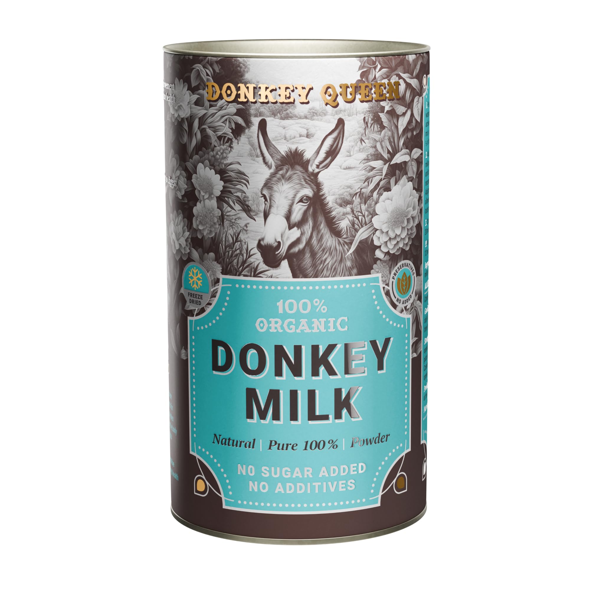 Premium Organic Donkey Milk Powder 180g - 100% Natural, No Added Sugar, Rich in Vitamins & Minerals | Immune Support, Freeze-Dried, Preservative-Free | Perfect for Coffee, Smoothies & Baking