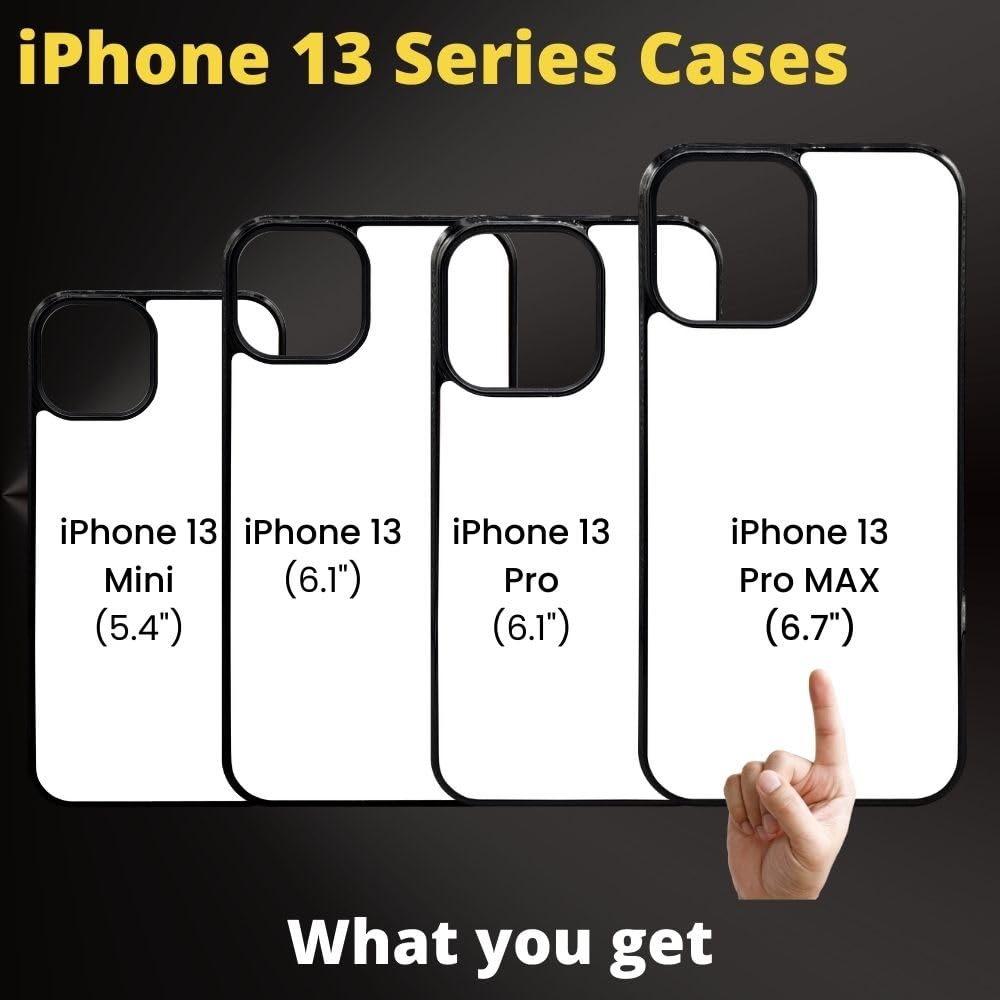 [5 Pack] Sublimation Phone Cases for iPhone 13 Pro MAX - Blank Rubber Black Dye-Sublimation Covers with Aluminum Inserts | Printable Phone Case Blanks for Custom Designs | Perfect for DIY Gifts, Personalized Accessories & Small Business Merchandise