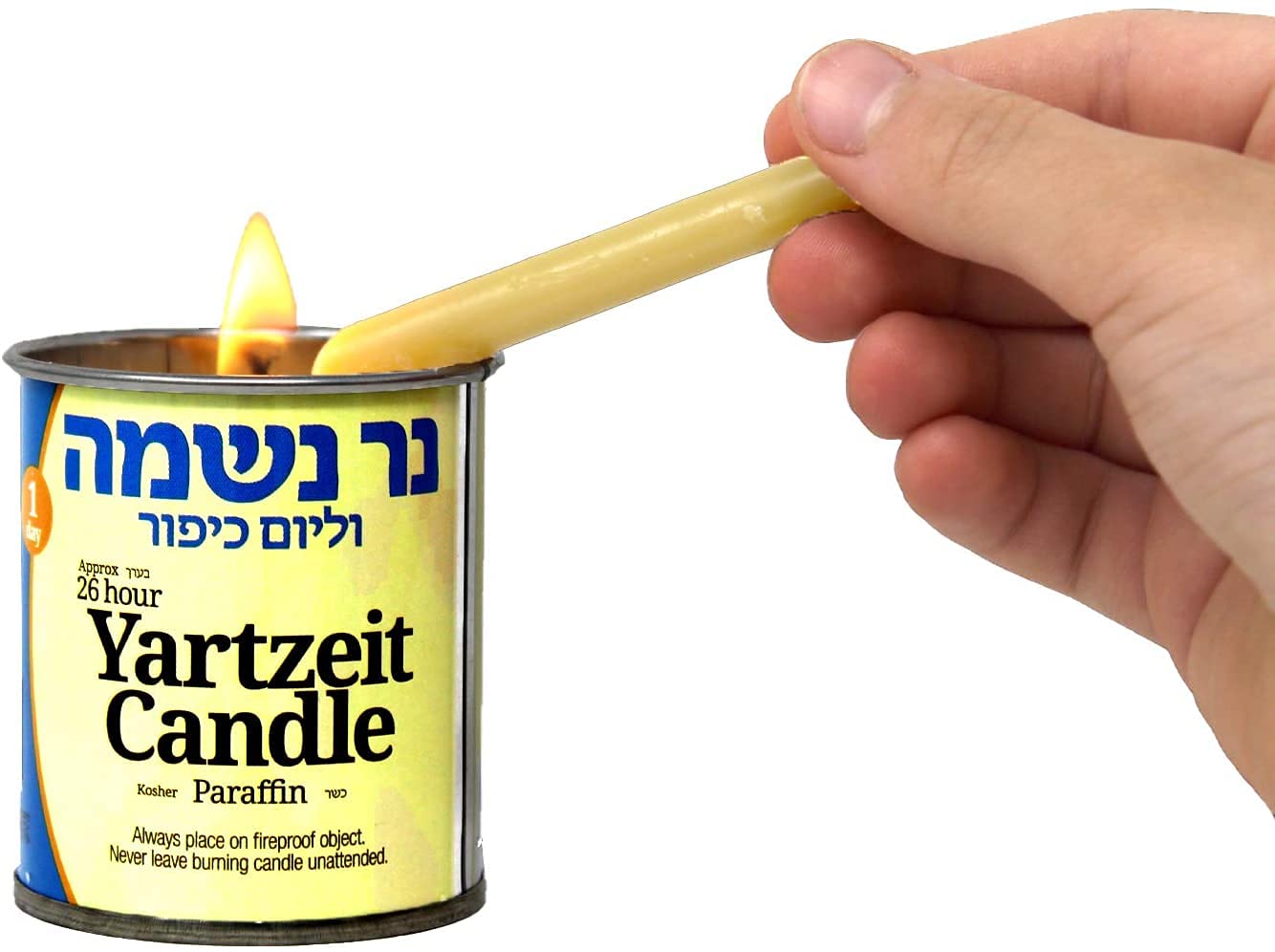 24 Hour Kosher Yahrzeit Candles - 12 Pack Memorial Candles in Tin Jar for Jewish Remembrance, Yom Kippur, Yizkor & Funeral Services - Long Burning Religious Candle for Synagogue, Home & Memorial Ceremonies