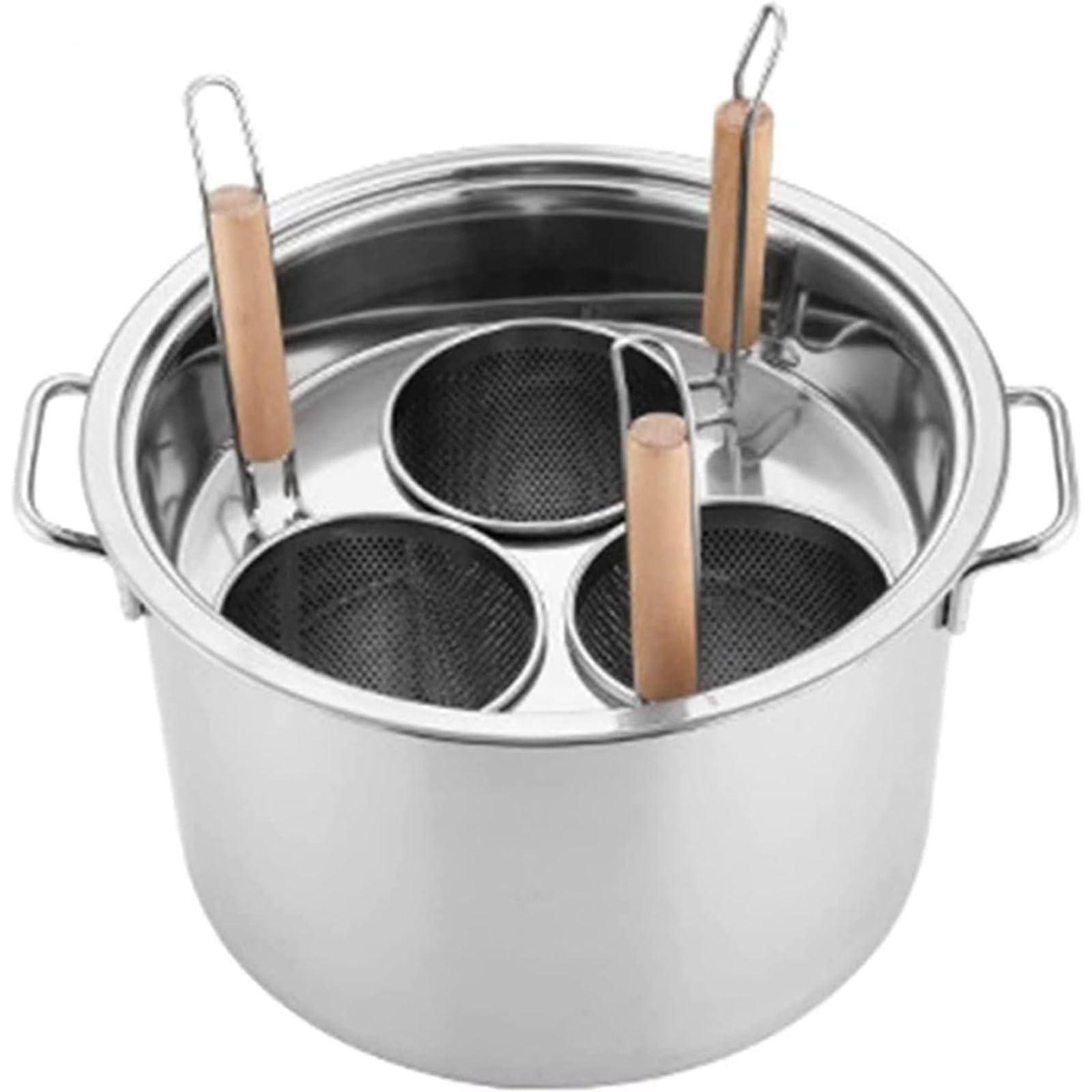Stainless Steel 3/4/5 Hole Pasta Cookware Set with Strainer & Lid - 35cm Pasta Pot for Home & Commercial Kitchen - Perfect for Cooking, Steaming & Stockpot Use