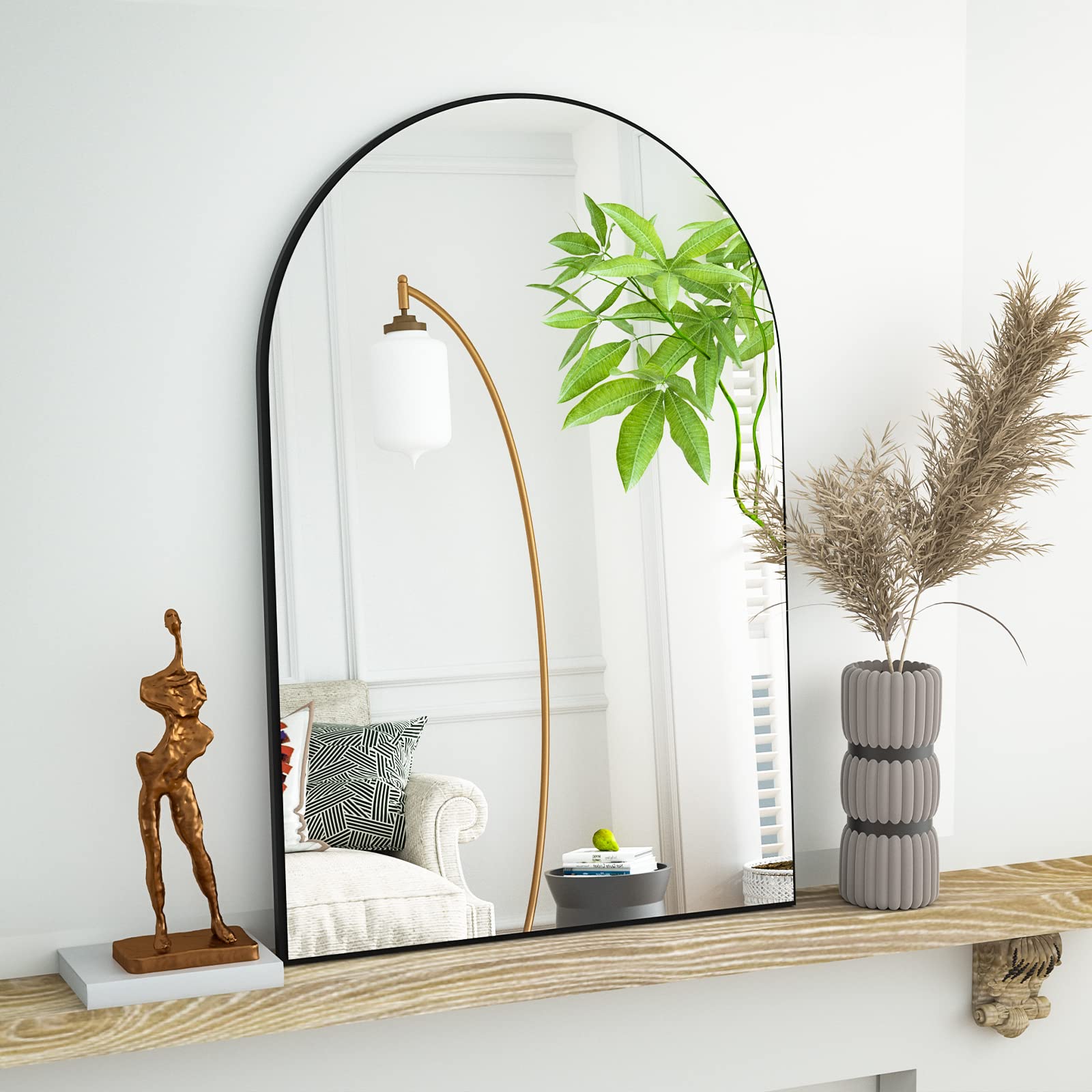 HARRITPURE 20x30 Inch Black Framed Wall Mirror - Bathroom Vanity Mirror with Metal Frame for Bedroom, Living Room & Entryway - Perfect for Makeup, Home Decor & Space Enhancement