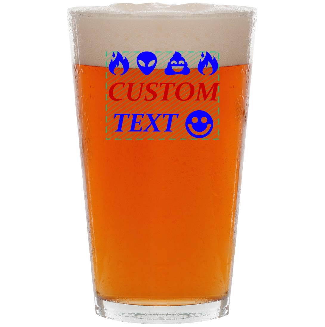 Custom Printed 16oz Glass Pint Mug with Personalized Text & Graphics - Perfect for Beer, Cocktails, and Home Bar Decor - Great for Parties, Weddings, and Corporate Gifts