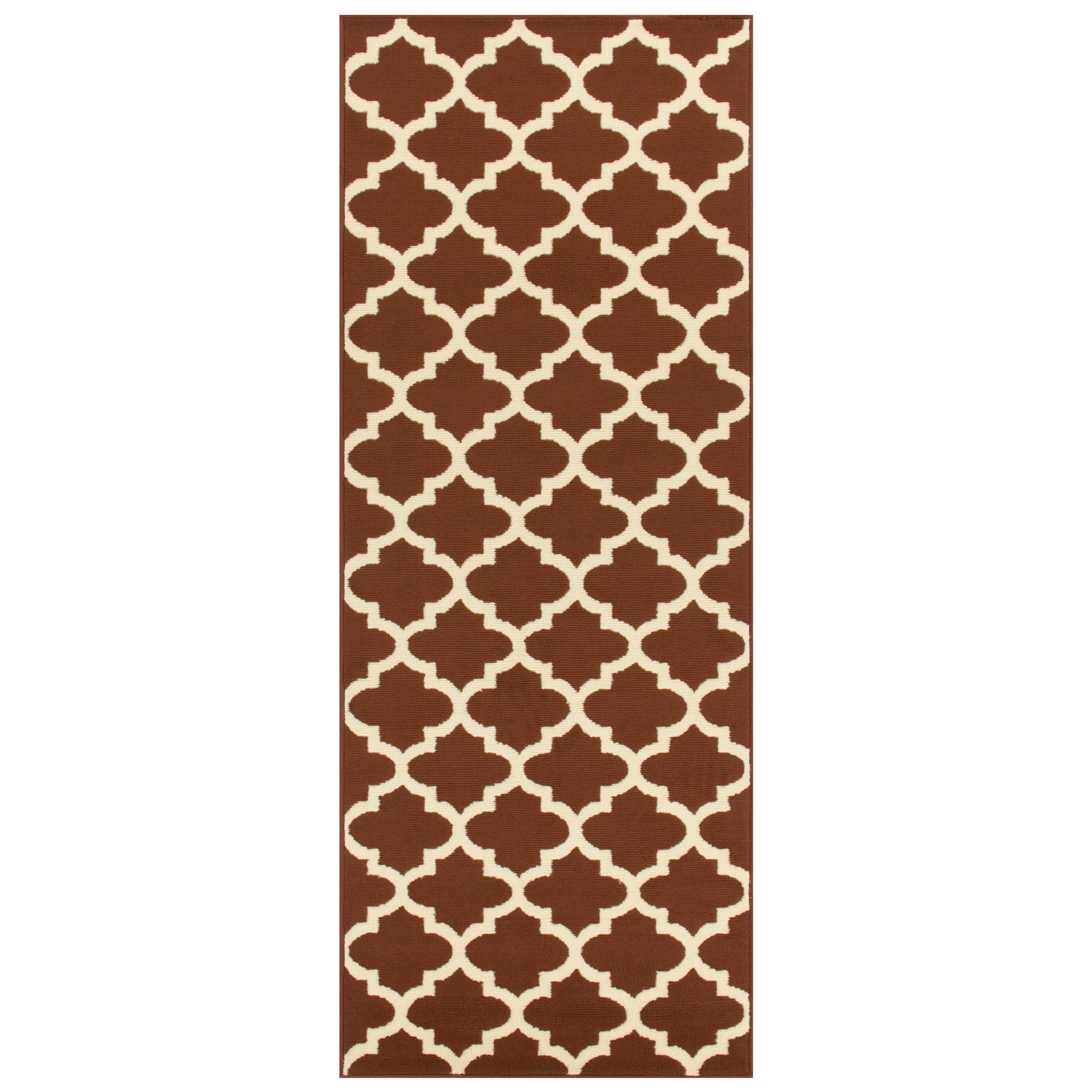 Modern Quatrefoil Geometric Trellis Indoor Area Rug - Non-Slip Soft Living Room Carpet - Perfect for Bedroom, Nursery, Dorm & Home Decor