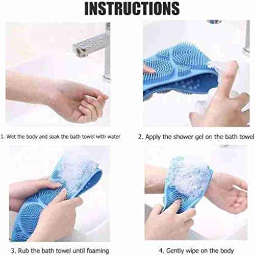 DF CREATORS Silicone Body Back Scrubber - Double Sided Exfoliating Bath Brush for Deep Skin Cleansing & Dead Skin Removal - Perfect for Shower, Spa & Sensitive Skin Care