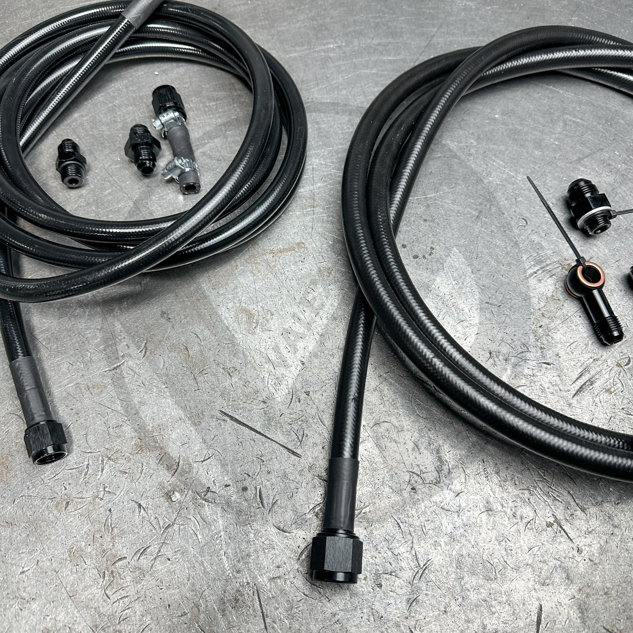 94-95 Acura Integra E85 Compatible Stainless Steel Fuel Lines Kit - 10AN Feed & 8AN Return (Black) - High Performance Fuel System Upgrade for Racing & Engine Modifications