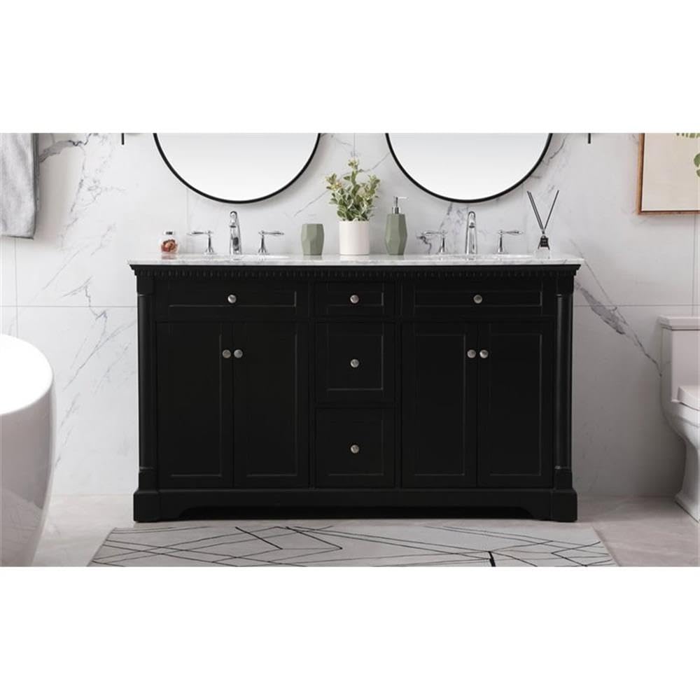 Modern Under Sink Bathroom Storage Organizer Cabinet - 28 Inch Elegant Black LED Double Ring Chandelier for Bathroom & Kitchen Decor - Perfect for Small Space Organization & Stylish Lighting