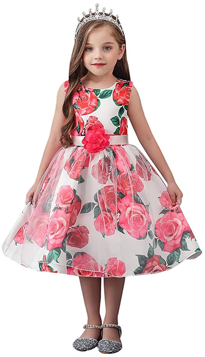 Girl's Ruffled Lace Party Dress for Kids - Elegant Flower Girl & Bridesmaid Dresses for Weddings, Birthday Parties & Special Occasions