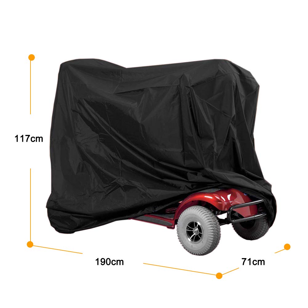 Dioche Heavy Duty Waterproof Mobility Scooter Cover - Oxford Material All-Weather Protection for 4 Wheel Power Scooters (74.8