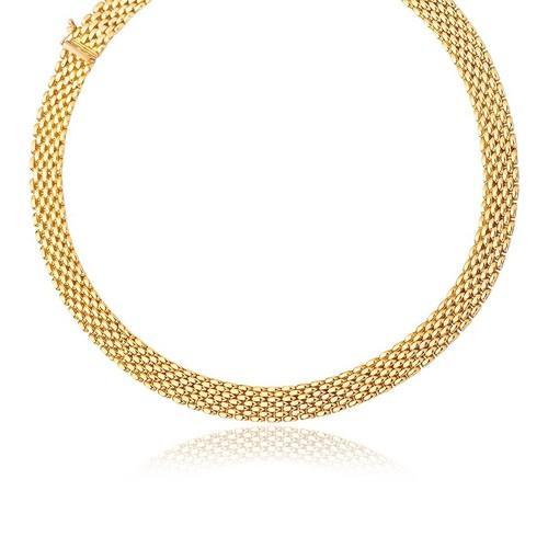 14K Yellow Gold Flexible Panther 9.0mm Line Necklace - 17 Inch Adjustable Chain, Elegant Dainty Jewelry for Women, Perfect Gift for Birthday, Anniversary & Valentine's Day
