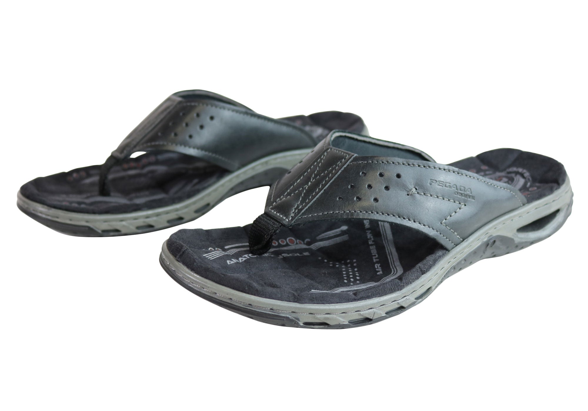 Premium Men's Leather Thong Sandals with Cushioned Comfort - Handcrafted in Brazil - Perfect for Beach, Pool & Casual Summer Wear