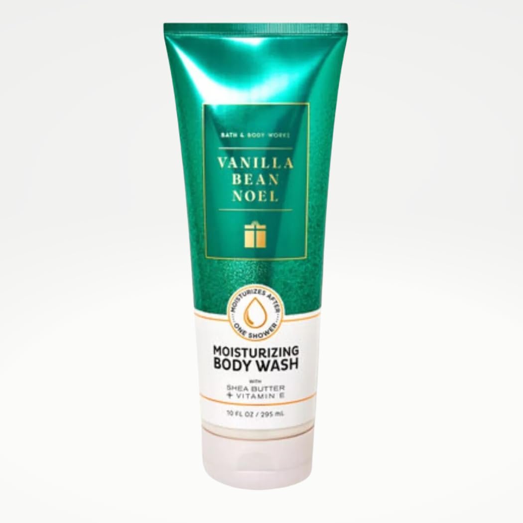 Vanilla Bean Noel Moisturizing Body Wash with Shea Butter & Vitamin E - Hydrating Shower Gel for Dry Skin - 10 fl oz - Perfect for Winter Skincare & Holiday Gifts (Packaging May Vary)