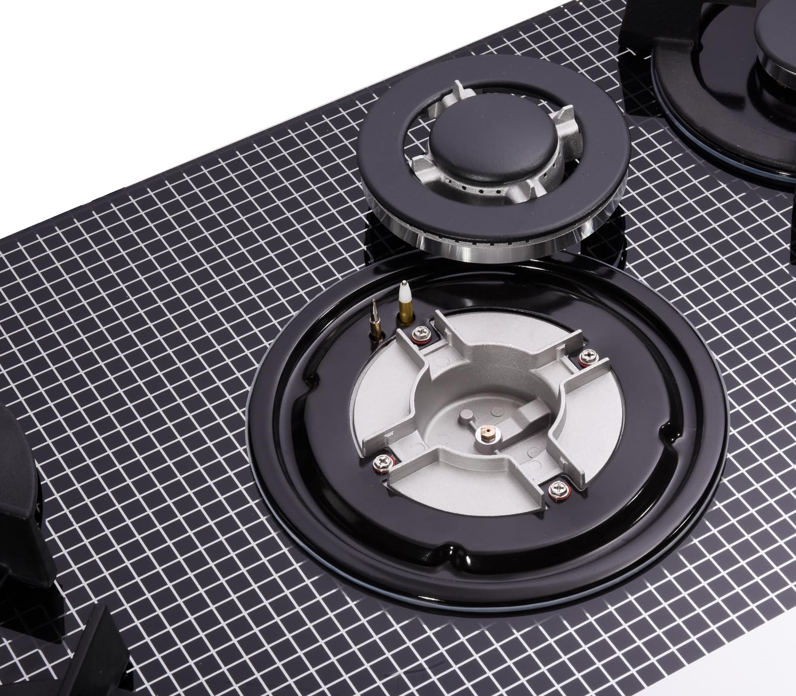 36 Inch 5 Burner Gas Cooktop - Tempered Glass Stovetop with Dual Fuel (NG/LPG) Conversion - HF5198-01 - Perfect for Modern Kitchens & Professional Cooking