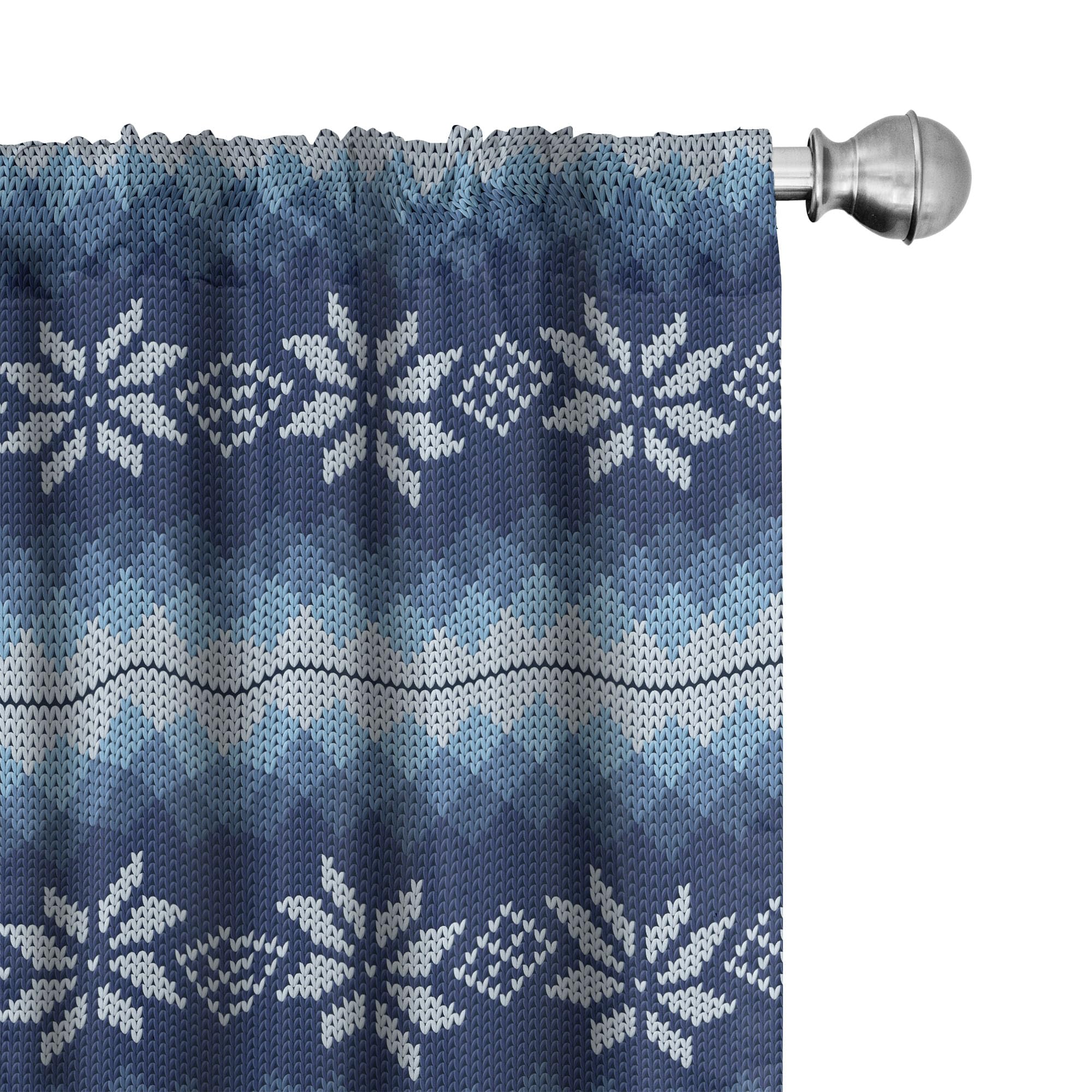 Ambesonne Winter Curtains - Traditional Scandinavian Needlework Inspired Jacquard Flakes Knitting Pattern, 2 Panel Set (28