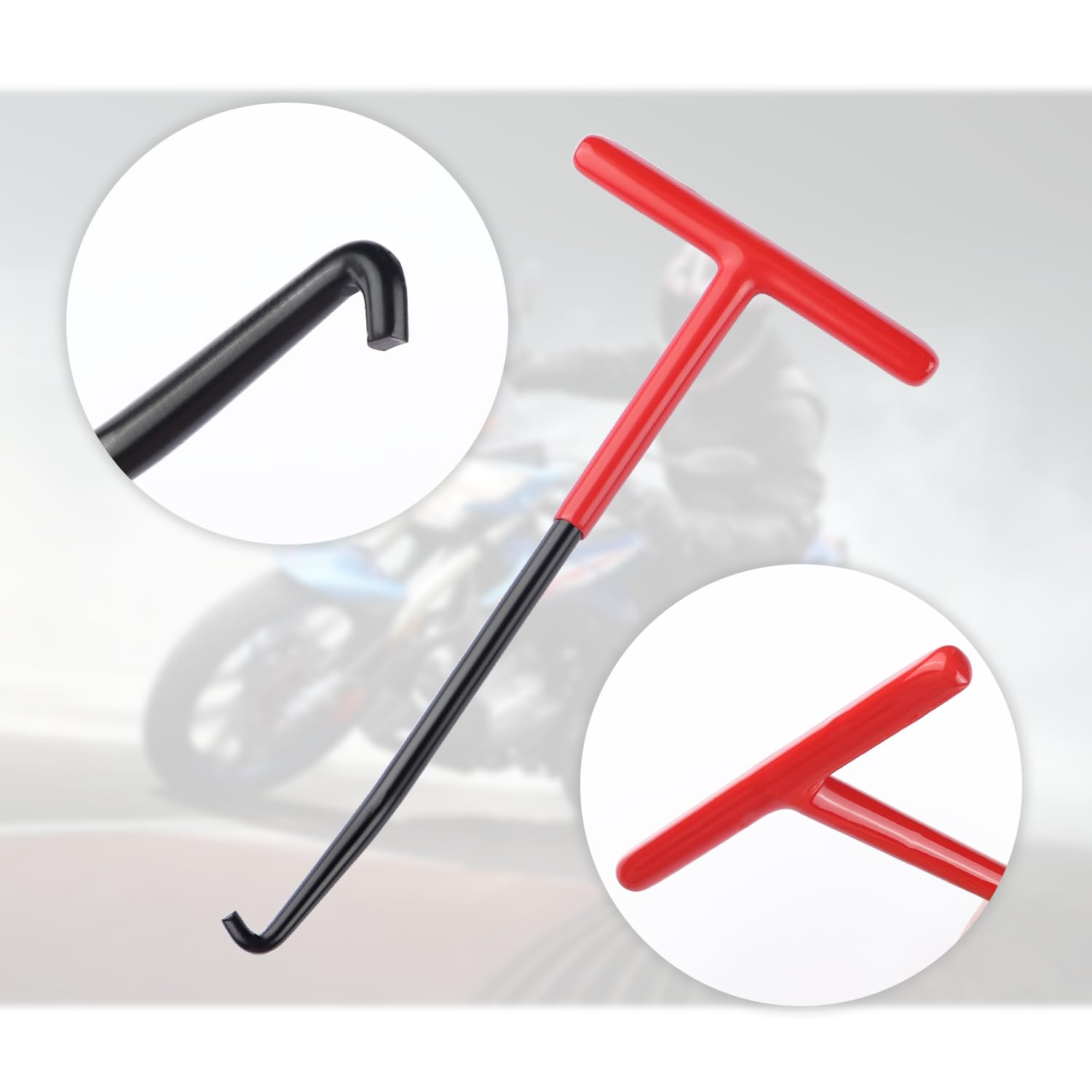 2PCS Motorcycle Exhaust Spring Puller Tool - T Handle Exhaust Hanger Removal Tool for Exhaust, Seat, Tank Retainers & Side Bracket Springs - Universal Motorcycle Accessories for Easy Installation & Removal