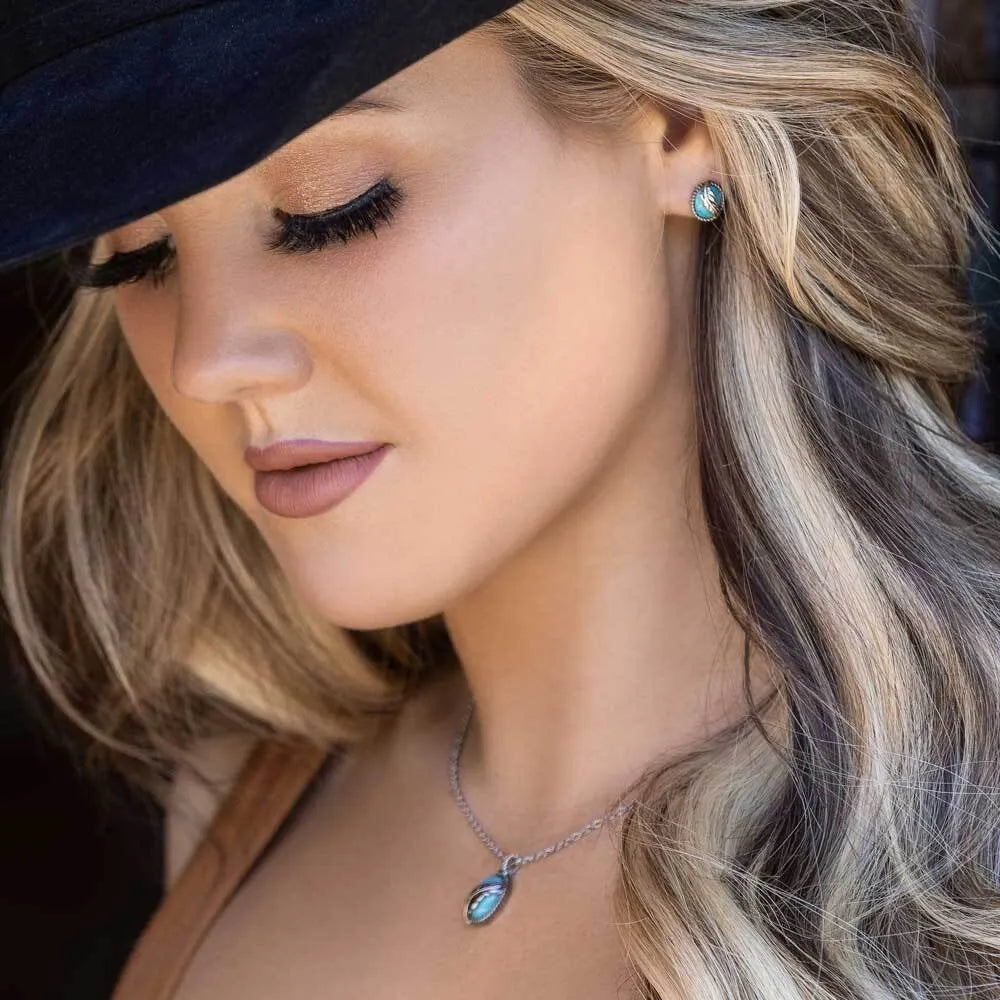 Feather Turquoise Post Earrings for Women - Lightweight Dainty Jewelry for Everyday Wear | Perfect for Casual, Office & Special Occasions