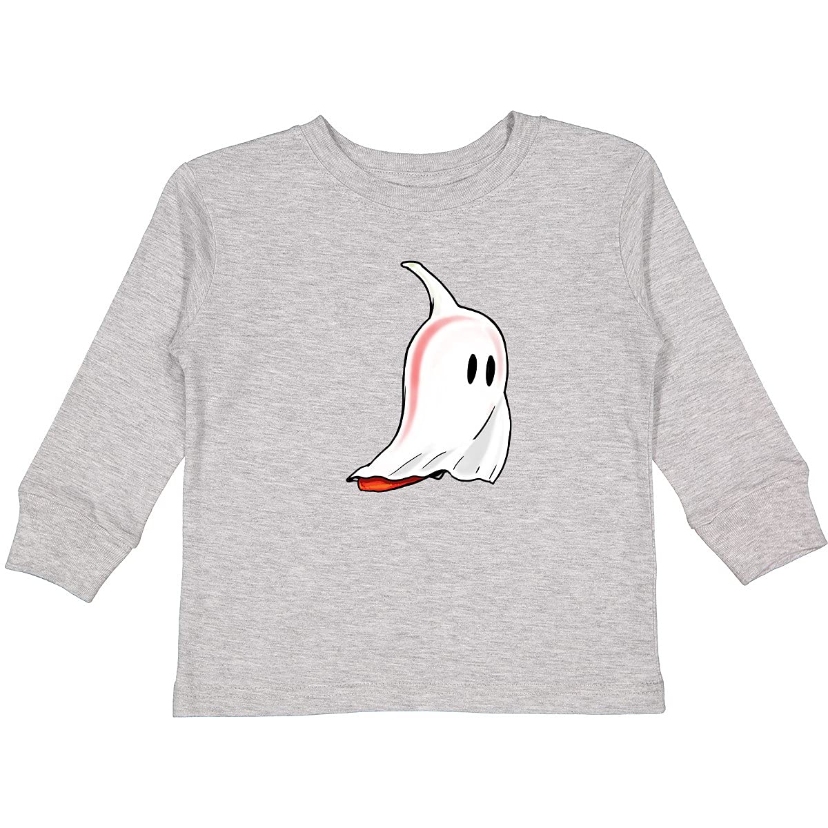 Inktastic Cute Ghost Pepper Toddler Long Sleeve T-Shirt - Halloween Costume, Funny Kids Outfit, Casual Wear for Boys & Girls