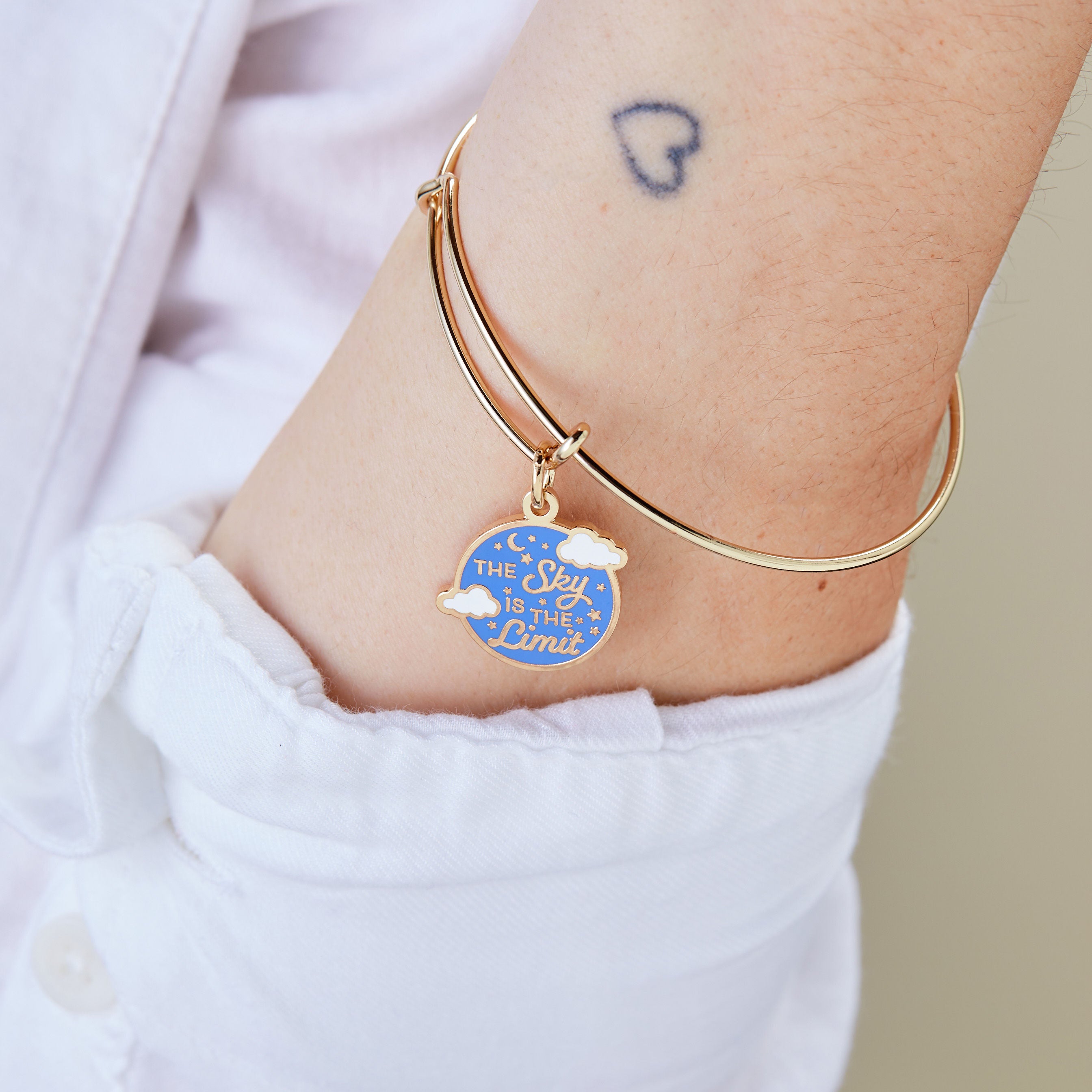 Limitless Sky Charm Bangle - Elegant Adjustable Bracelet for Women - Perfect for Everyday Wear, Gifts & Special Occasions