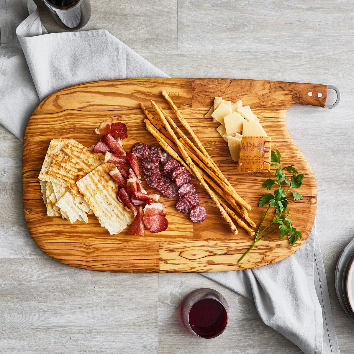 Stanley Tucci™ Premium Olivewood Cutting Board - 22.75 x 14 Inches - Durable Wooden Chopping Board for Kitchen - Perfect for Slicing, Dicing & Serving Cheese, Charcuterie & Bread