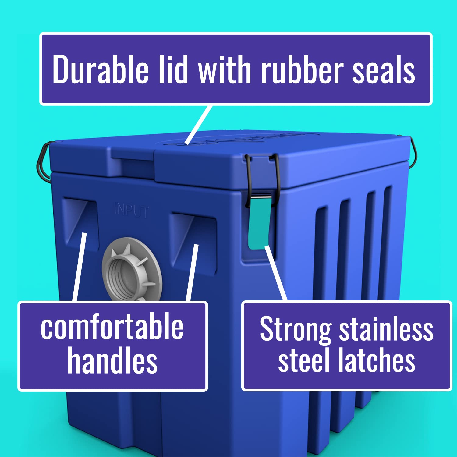 20 lb Commercial Grease Interceptor Trap - Under Sink Plastic Grease Trap for Restaurants & Cafes - 10 GPM Wastewater Oil-Water Separator - Perfect for Commercial Kitchens, Food Trucks & Catering Businesses
