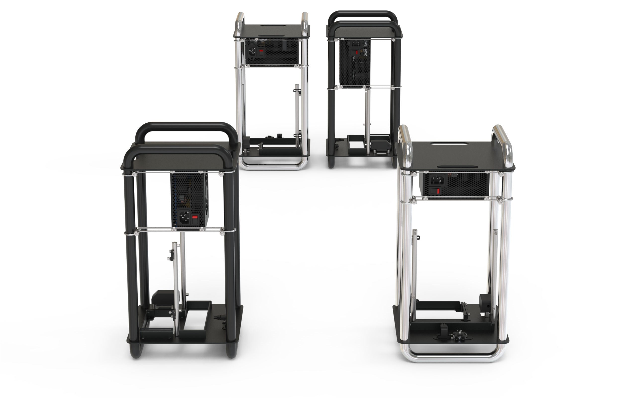 Streacom DA6 Open Frame ITX PC Case - Chrome & Black - Compact Mini Gaming & HTPC Builds for Small Spaces