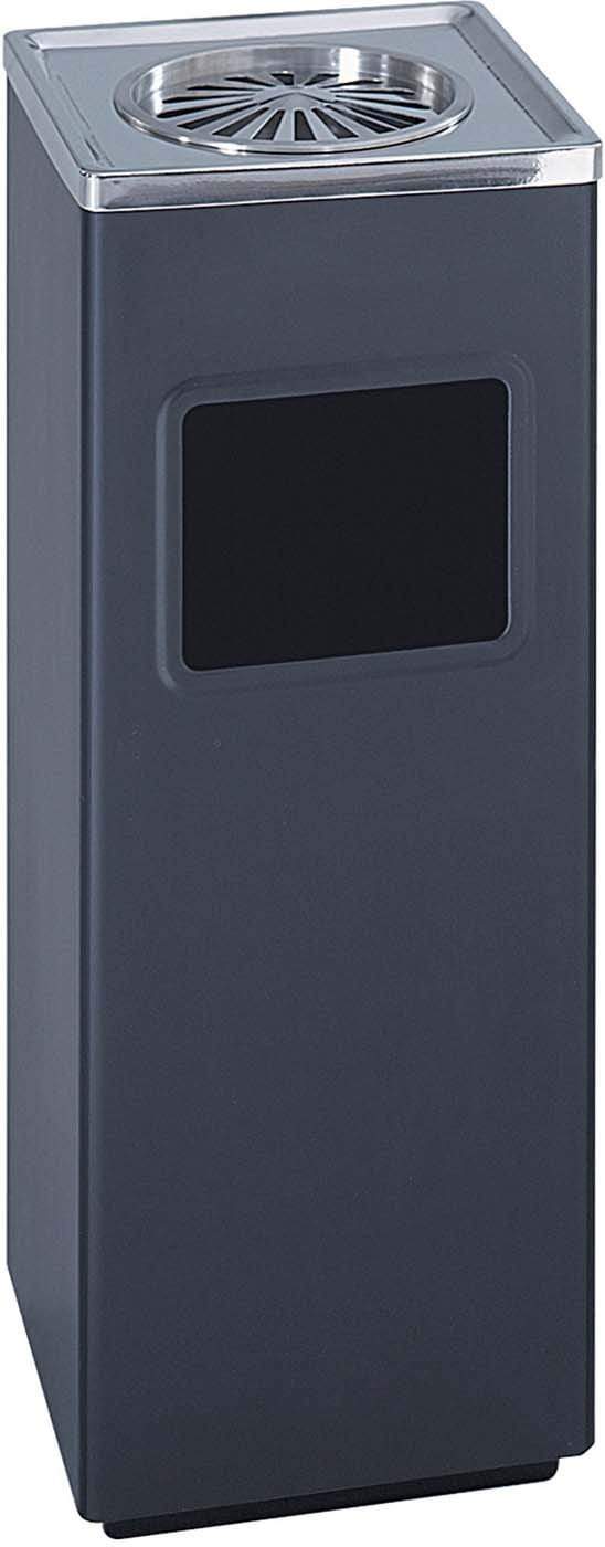 Square Ash and Trash Can 3 Gallon Black - Small Waste Bin for Office, Kitchen, Bathroom, Garage & Outdoor Use [9696BL]