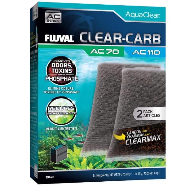 Fluval AC Series Clear Carb Power Filter Insert – Replacement Filter Media for Aquariums – Perfect for Freshwater & Saltwater Fish Tanks – Improves Water Clarity & Filtration Efficiency