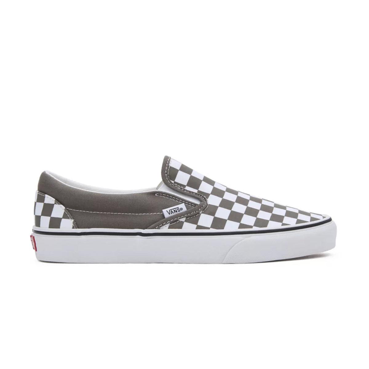 Classic Slip-On Checkerboard Sneakers - Bungee Cord Design for Men & Women | Comfortable Casual Shoes for Walking, Work & Everyday Wear