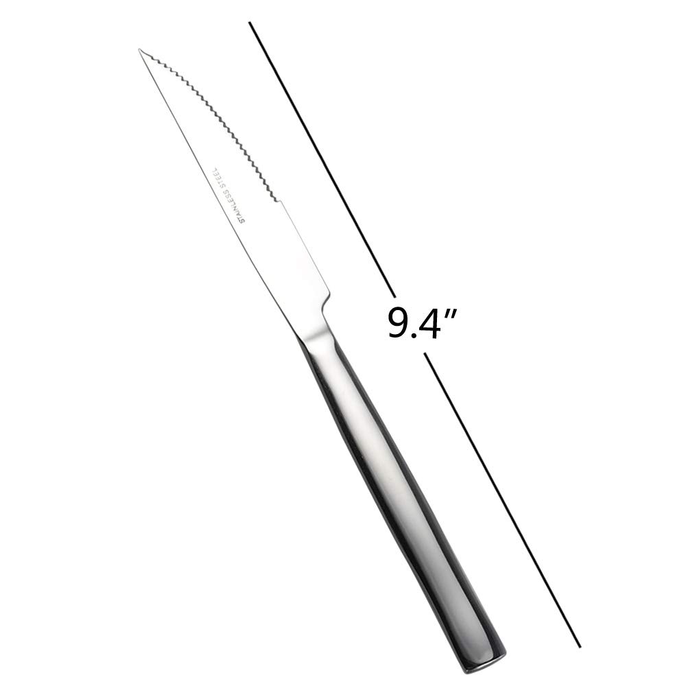 Idotry 6-Piece Stainless Steel Steak Knives Set - Sharp Kitchen & Dinner Knives for Steak, Meat, BBQ & Fine Dining - Dishwasher Safe & Rust Resistant