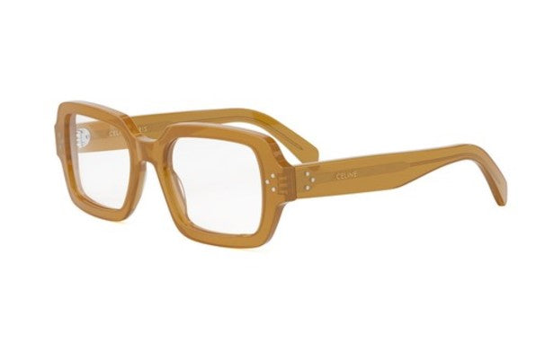 Celine 3 DOTS CL50147I 045 Shiny Opaline Pink Square Women's Eyeglasses - Stylish Designer Glasses for Women, Fashionable Square Frame for Everyday Wear, Work & Social Events