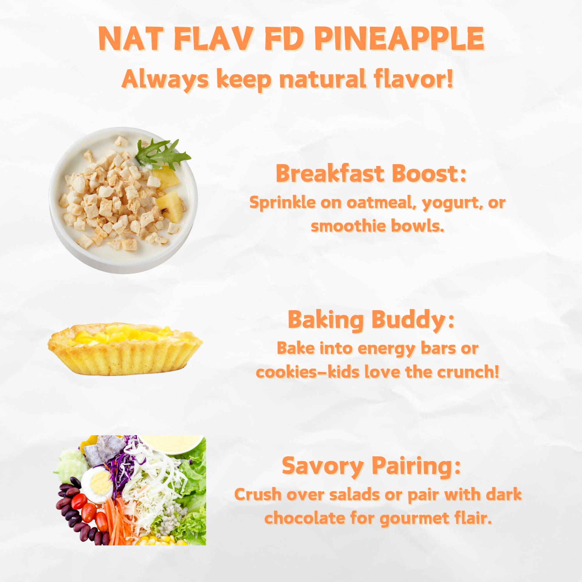 Freeze-Dried Pineapple Slices | 7oz Bag | 100% Natural, No Sugar Added, Non-GMO, Vegan Snack | Healthy Dried Fruit for Kids & Adults | Perfect for Camping, Hiking, Backpacking & School Lunches | Made from Fresh Pineapples | Gluten-Free, Preservative-Free Snack