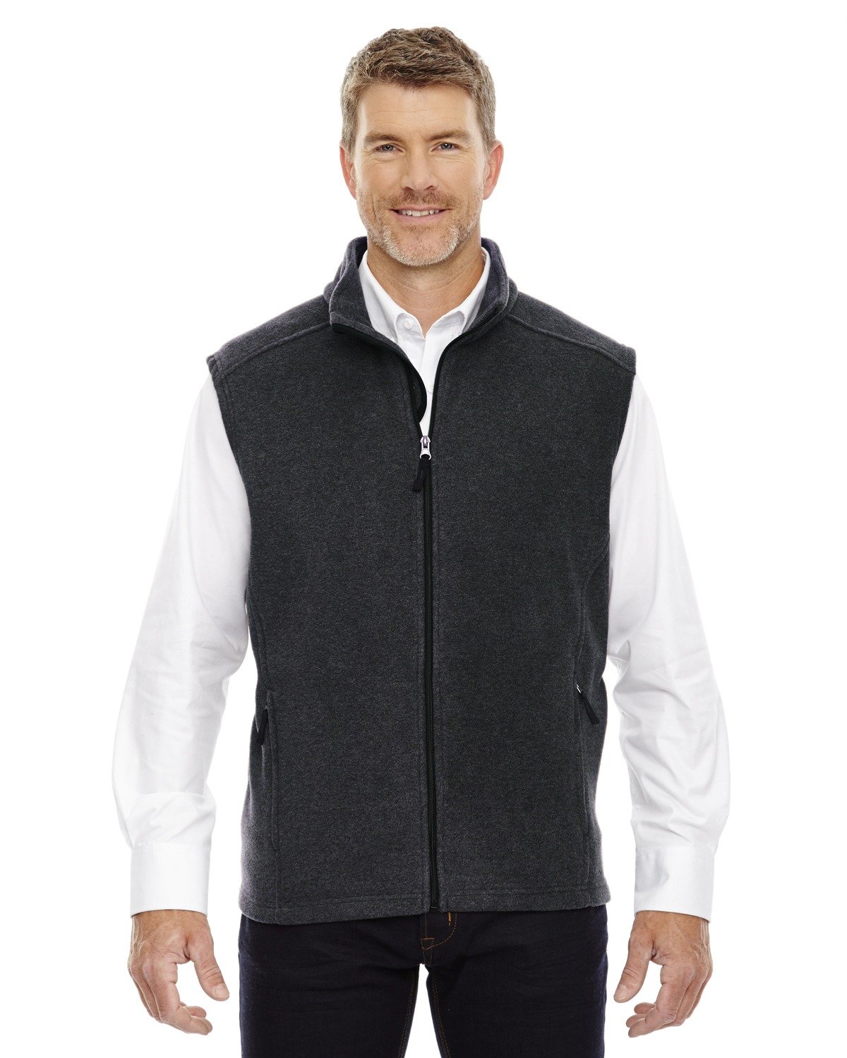 Core 365 Journey Men's Fleece Lined Vest with Lower Pockets - Lightweight Polyester for Outdoor Activities, Hiking & Casual Wear