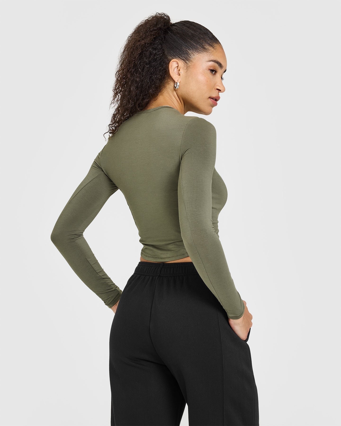 Mellow™ Soft Mid Long Sleeve Women's Tops - Comfortable Alpine Green Casual Shirt for Everyday Wear, Work & Outdoor Activities