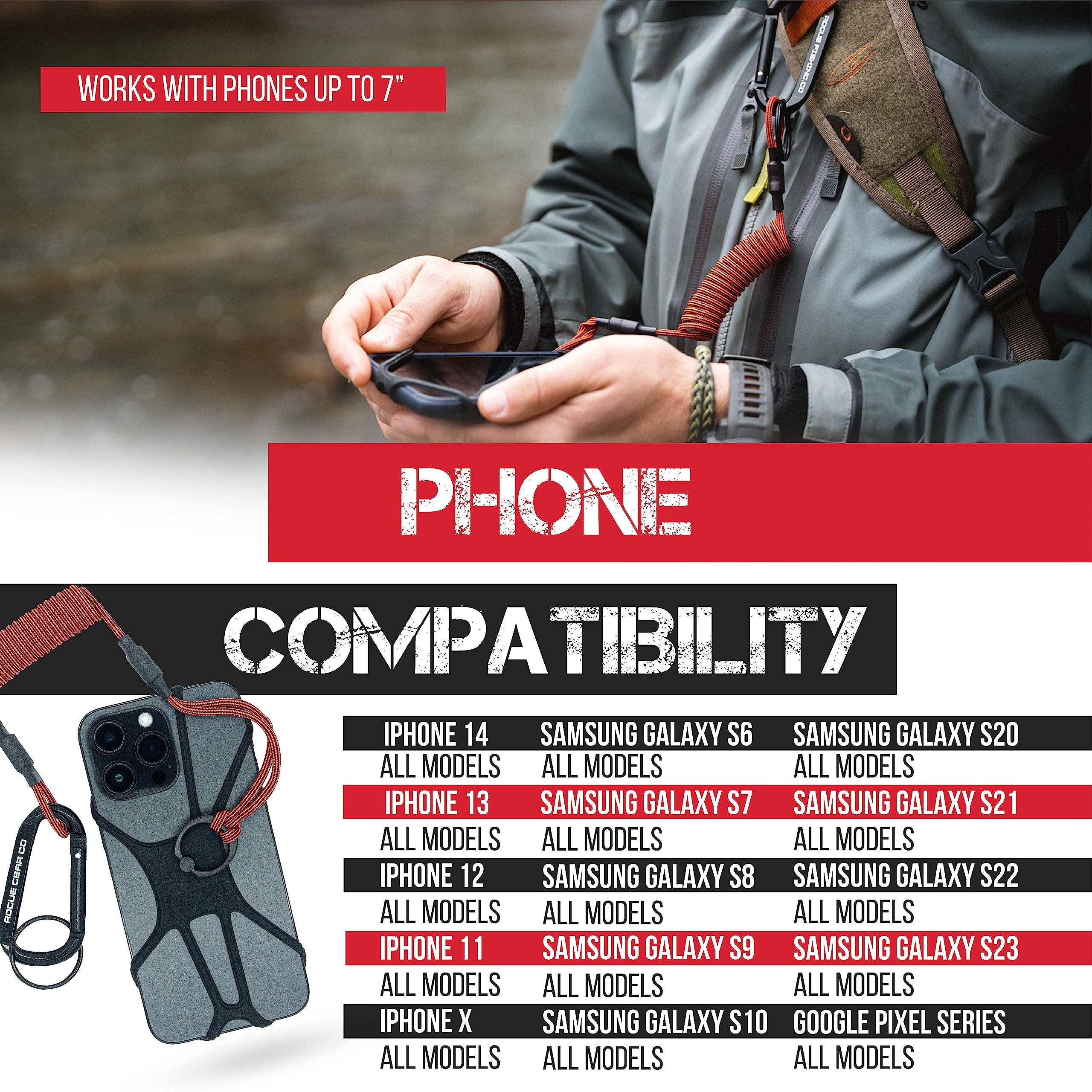 Secure Phone Tether - Cell Phone Lanyard for Hiking, Boating & Kayaking