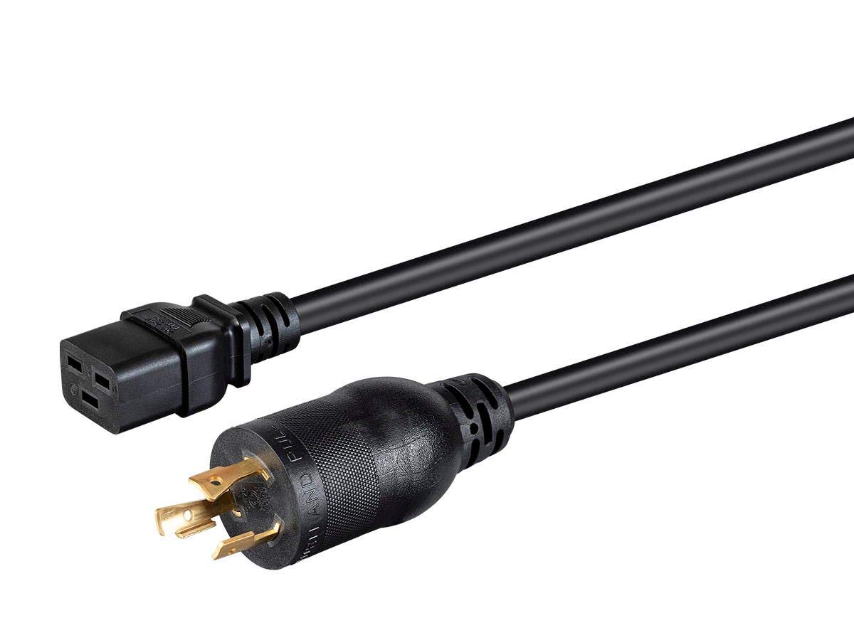 Monoprice Heavy Duty Power Cord - 6 Feet Black, Locking NEMA L5-20P to IEC 60320 C19 Cable for Computers, Servers, Monitors - Ideal for Data Center PDU/UPS Connections and High-Power Equipment
