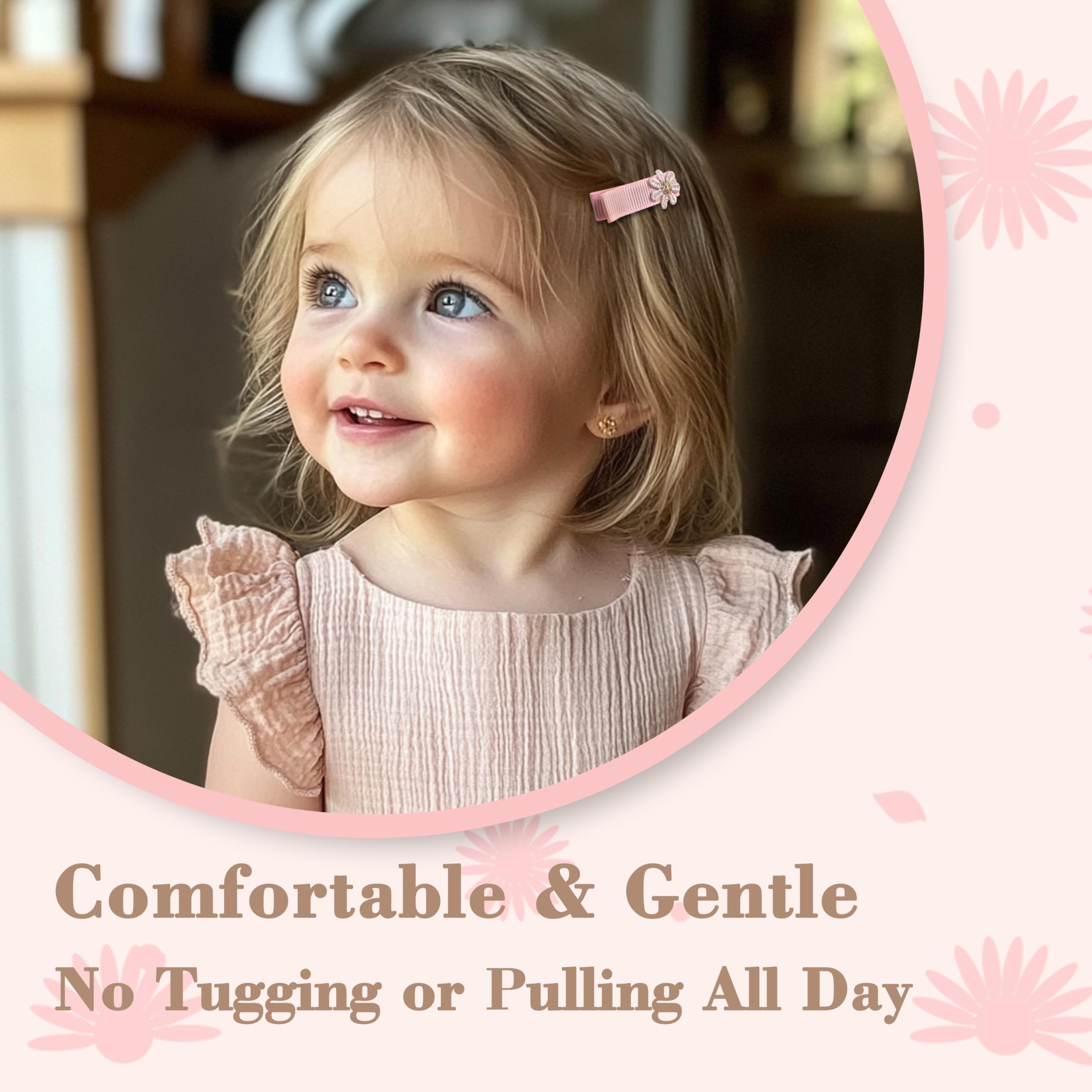 20pcs Daisy Flower Hair Clips for Baby Girls - Non-Slip Fully Lined Barrettes for Fine Hair, Floral Toddler Hair Accessories, Infant Newborn Blossom Hair Pins | Perfect for Daily Wear, Special Occasions & Photo Shoots